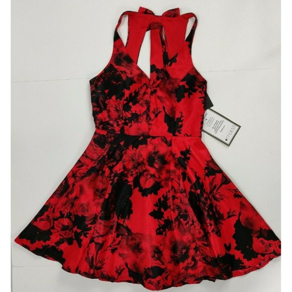 City Studios Womens Dress Juniors Size 3 Red Black - Picture 10 of 16